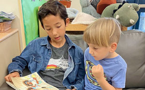 Photo of buddy time at Synergy School a TK-8 in San Francisco, CA.